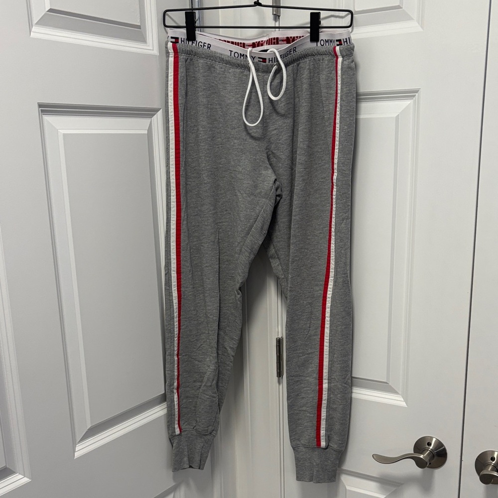 Women’s Tommy Hilfiger Gray Sweatpants with Red Accents